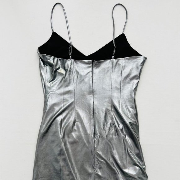 Torn by Ronny Kobo Strappy Dress Metallic Silver ( L ) - Picture 5 of 12